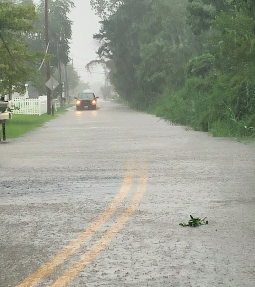 car driving in water
